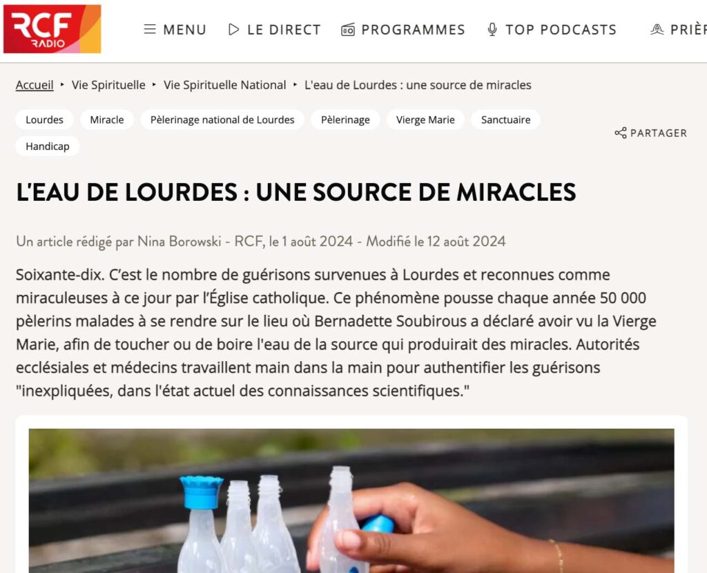 Les Miracles de l'Eau de Lourdes
